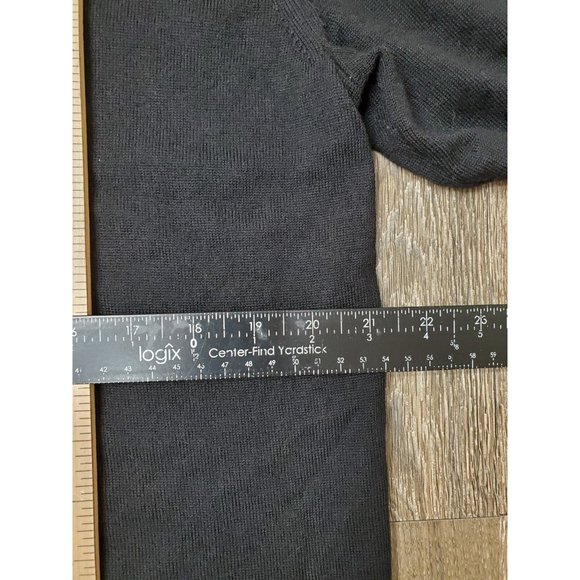 Banana Republic Extra Fine Merino Wool Men's Large Black Knit Sweater V-Neck LS - Picture 6 of 11